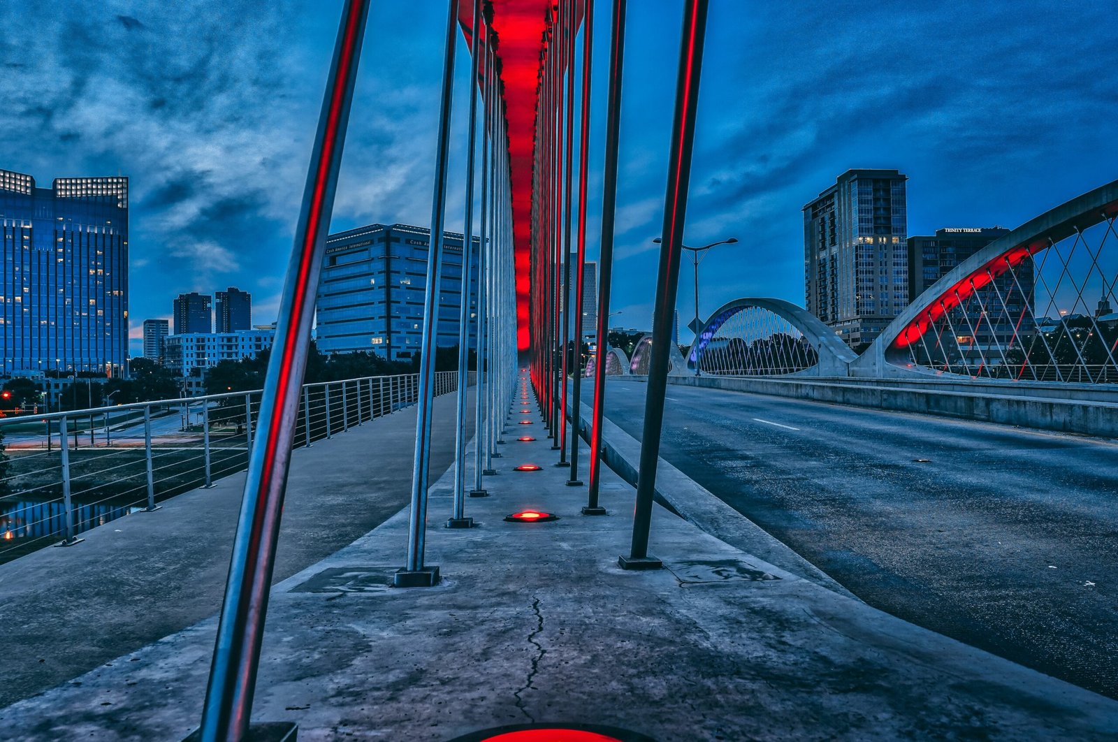 Fort Worth Bridge, 7th St bridge, evening shot of bridge